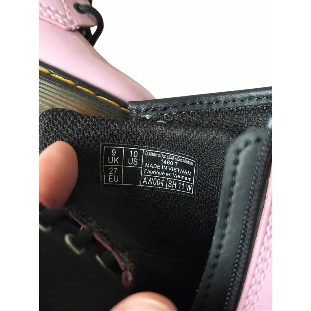 Dr. Martens Kids Girl Boots Patent‎ Leather Lace Up Pastel Pink 10